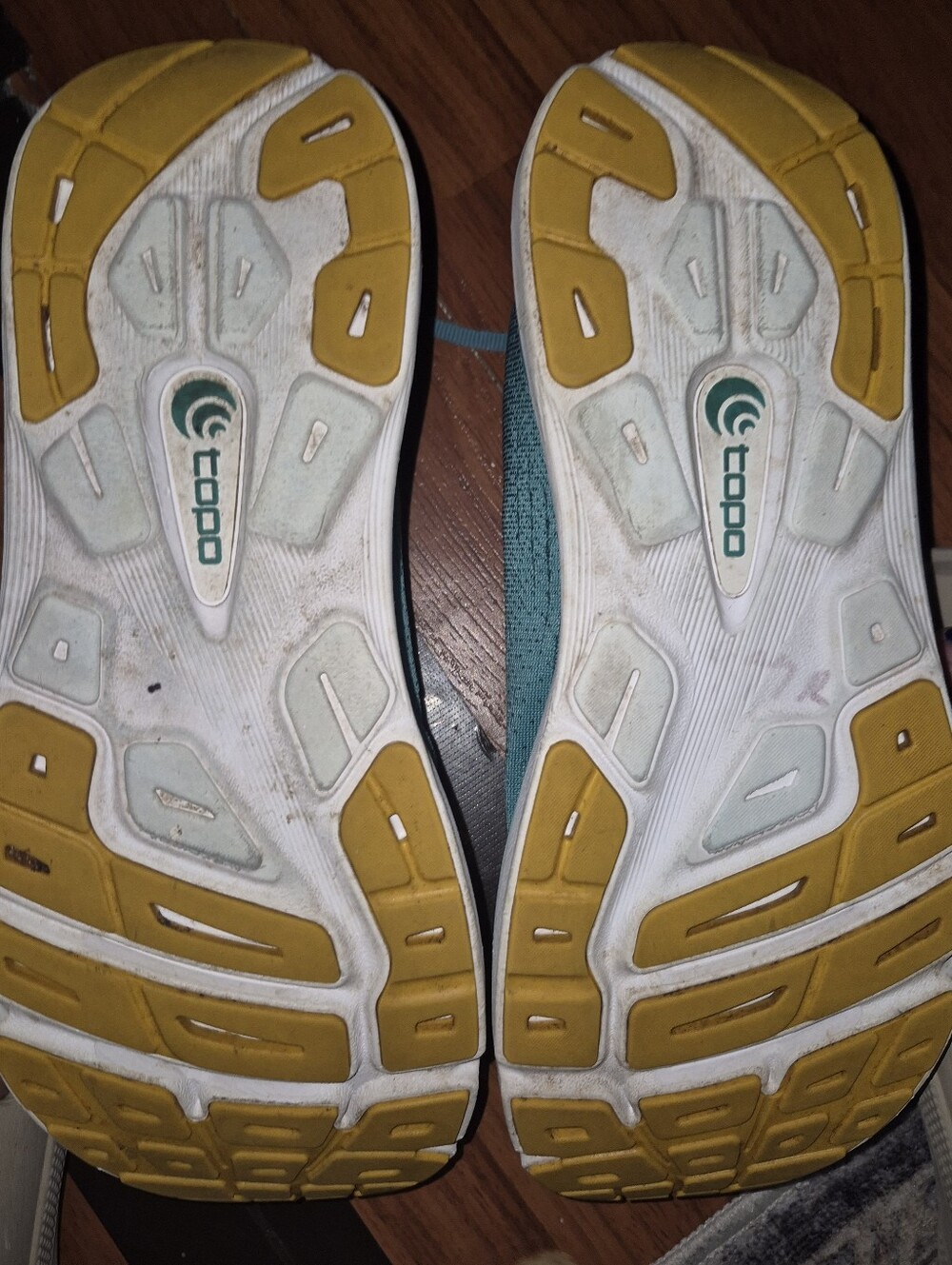 Women's Teal Athletic Running Shoes with Yellow Accent - Picture 9 of 9